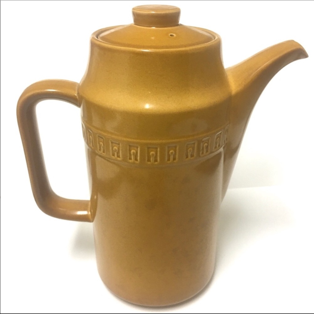 Vintage Mustard Ceramic Coffee Pot